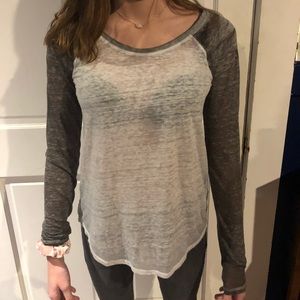 (SOLD) gray long sleeve baseball tee